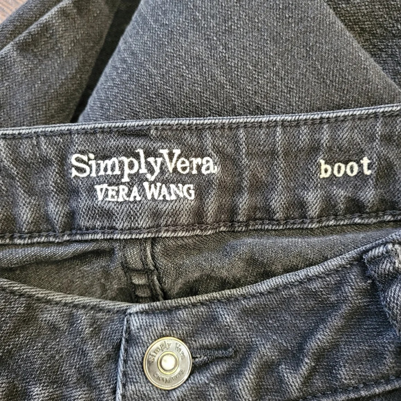 Simply Vera Vera Wang Faded Black Mid-rise Bootcut Jeans Size Women's 8 - Picture 10 of 11